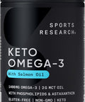 Sports Research Keto Omega Fish Oil With Wild Sockeye Salmon, Antarctic Krill Oil, Astaxanthin & Coconut Mct Oil - 1200Mg Of Epa & Dha Per Serving Keto Certified & Non-Gmo Verified (120 Softgels)