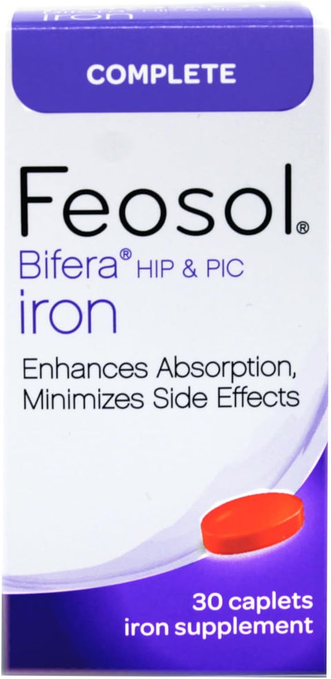 Feosol Bifera Hip & Pic Iron Supplement Complete - 30 Caplets Pack Of 3