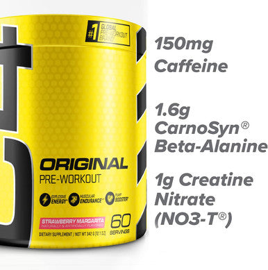 C4 Original Pre Workout Powder Strawberry MargaritaÃƒÆ’Ã¢â‚¬Å¡ | Vitamin C for Immune Support | Sugar Free Preworkout Energy for Men & Women | 150mg Caffeine + Beta Alanine + Creatine | 60 Servings