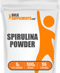 Bulksupplements.Com Spirulina Powder - Blue Green Algae - Spirulina Supplement - Green Powder Superfood Powder - Greens Supplements - Daily Greens Powder - 9G Per Serving (500 Grams - 1.1 Lbs)