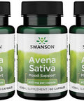 Swanson Full Spectrum Avena Sativa (Green Oat Grass) - Herbal Supplement Promoting Nervous System Health - Natural Formula Supporting Overall Wellness - (60 Capsules 400mg Each) 3 Pack