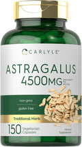 Carlyle Astragalus Root Capsules 4500mg 150 Count Vegetarian Non GMO Gluten Supplement