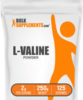 BulkSupplements L-Valine Powder - BCAAs Amino s Powder - Vegan BCAA Powder - Amino s Supplement for Men - Amino Powder - Amino s Nutritional Supplement (250 Grams - 8.8 oz)