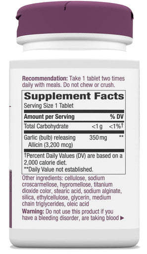 Nature'S Way Premium Herbal Garlicin Cardio, 350 Mg Per Serving, 180 Count