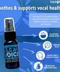 Liquidhealth Clear Voice Oral Throat Spray Singing Ease Clarity Soothing Dampener Moisturizer Relief Vocal Eze Reducer Booster Treatment Fresh Mint Flavor (3pack)