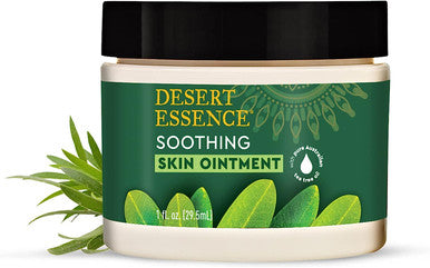 Desert Essence Tea Tree Oil Skin Ointment - 1 Fl Ounce - Pack of 4 - Jojoba & Lavender Essential Oils - Vitamin E - Sweet Almond Extract - Moisturizer For Dry Skin, Skin Irritations, Cuticles