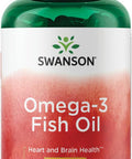 Swanson Omega 3 Fish Oil Supplement Heart Brain and Joint Support GMO- EFAs 180 mg EPA Plus 120 mg DHA 150 Softgel Capsules Lemon Flavor