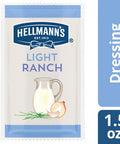Hellmann'S Light Ranch Salad Dressing Portion Control Sachets Gluten No Artificial Flavors added MSG or High Fructose Corn Syrup 1.5 oz Pack of 102
