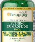 Puritans Pride Evening Primrose Oil 1300 mg with Gla Softgels, 120 Count