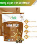 Health Garden Monk Fruit Sweetener Golden- Non Gmo - Gluten - 1:1 Sugar Substitute - her - Keto Friendly (2.5 Lbs)