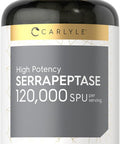 Carlyle Serrapeptase 120000 SPU | 120 Capsules | Supports Sinus Health | Gluten Enzyme Supplement