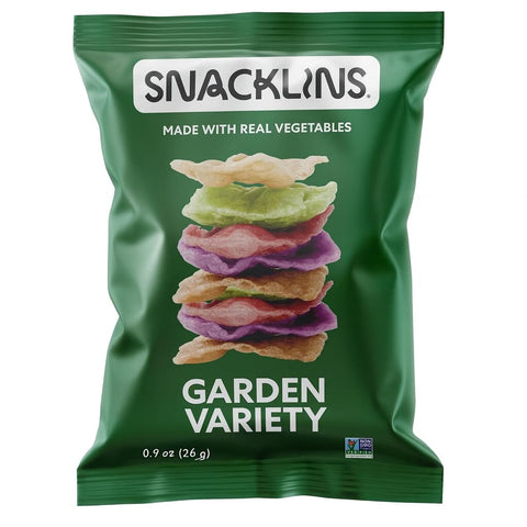 SNACKLINS Plant Based Crisps SEA SALT & VINEGAR - Gluten Free, Grain Free, 100% Kosher, Vegan Healthy Snacks, Crunchy Puffed Snack, Only 100 Calories Per Bag - .9oz (Case of 12)