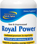 NORTH AMERICAN HERB SPICE Royal Power 120 Capsules Royal Jelly Concentrate Healthy Energy Response Natural Source of Vitamins Fortified with Rosemary Sage NonGMO 60 Servings