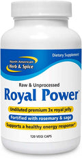 NORTH AMERICAN HERB SPICE Royal Power 120 Capsules Royal Jelly Concentrate Healthy Energy Response Natural Source of Vitamins Fortified with Rosemary Sage NonGMO 60 Servings