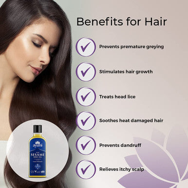 Ayumi Pure Sesame Seed Oil, Contains Vitamin E Which Protects Skin Cells From Damage, Packed With Antioxidants That Fight Build-Up of Chemicals - 2 x 150ml