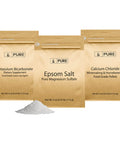 PURE ORIGINAL INGREDIENTS Epsom Salt, Calcium Chloride, And Potassium Bicarbonate Bundle, (4 Oz), Food Grade, Fine Powder