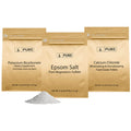PURE ORIGINAL INGREDIENTS Epsom Salt, Calcium Chloride, And Potassium Bicarbonate Bundle, (4 Oz), Food Grade, Fine Powder