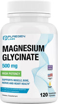 Magnesium Glycinate 500Mg [High Potency] 120 Veggie Caps, Chelated For Superior Absorption, Non-Gmo, No Gluten And Dairy, Supports Muscle, Joint, And Heart Health