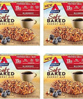 Atkins Soft Baked Blueberry Protein Bars 20 Count & Caramel Chocolate Nut Roll Snack Bars 16 Count Bundle