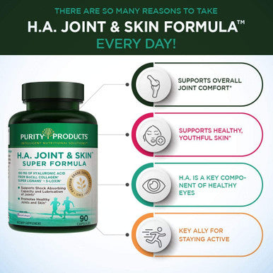H.A. Joint and Skin Super Formula Purity Products Biocell Collagen w/Hyaluronic Acid Supports Healthy Joint Flexibility Healthy Synovial Fluid and Joint Lubrication 5Loxin 90 Capsules 1