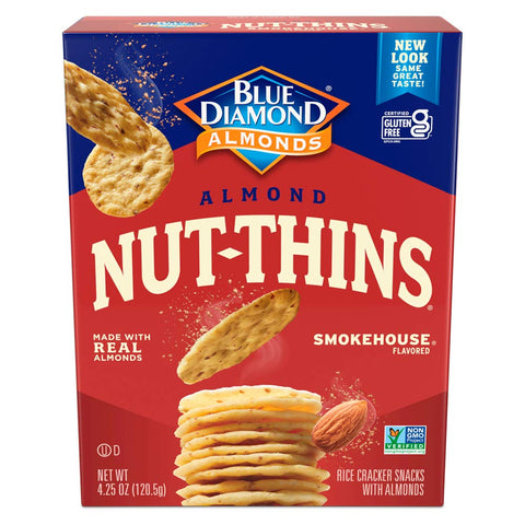 Blue Diamond Almonds Nut-Thins Hint of Sea Salt, 4.25 oz, Pack of 6