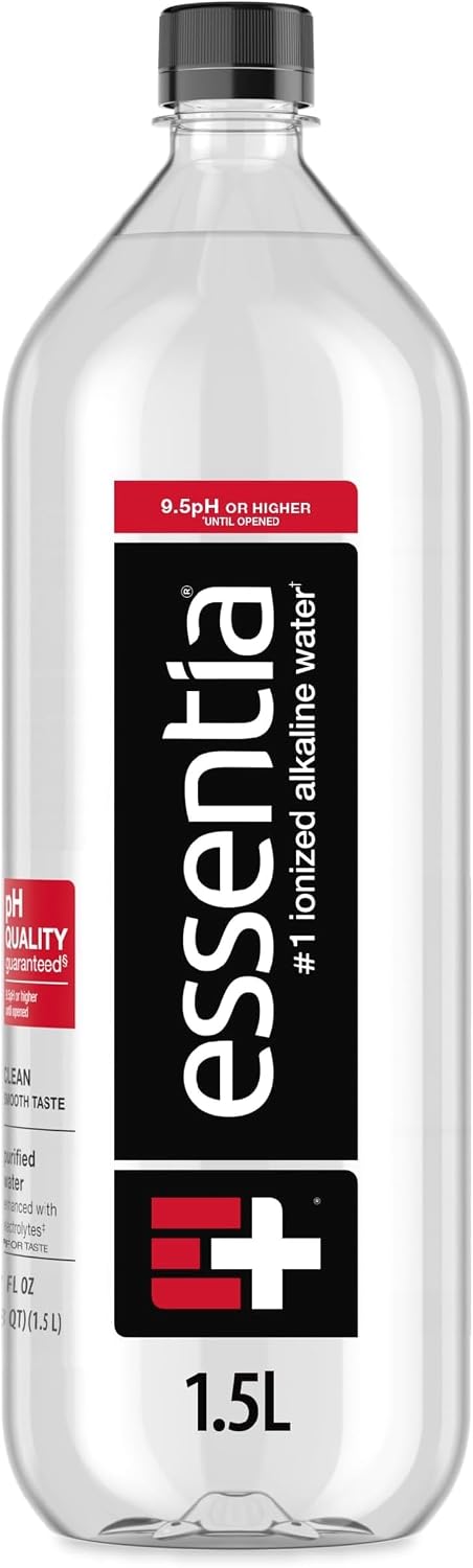 Essentia Water LLC, Ionized Alkaline Bottled Water; 99.9% Pure, Infused with Electrolytes, 9.5 pH or Higher a Clean, Smooth Taste, 20 Fl Oz (Pack of 24)
