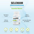 Puregen Labs Selenium 200 Mcg Yeast Essential Mineral - 500 Vegetarian Tablets Immune & Antioxidant Support Non-Gmo, Gluten Free, Made In Usa