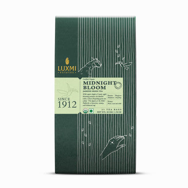 Luxmi Estates Black & Green Tea Assortement Pack of 6 | 3 English Breakfast & 3 Midnight Bloom Jasmine Green Tea | 25 Tea Bags (50g) Pack | Organic Tea