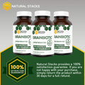 Natural Stacks: BrainBiotic - Brain Supplement - Gut-Brain Axis Optimizer - Contains Probiotics for Brain Health - Promotes Digestive Health - Enhances Memory Function - Stress Relief - 90 ct