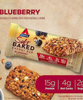 Atkins Soft Baked Blueberry Protein Bars 20 Count & Caramel Chocolate Nut Roll Snack Bars 16 Count Bundle