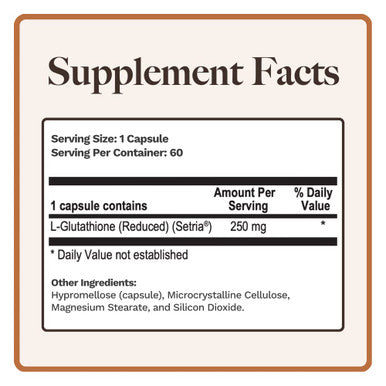 Utzy Naturals L-Glutathione | Immune Health & Antioxidant Support | Setria 250Mg Reduced Form Glutathione | High Absorption | Made In The Usa | 60 Capsules