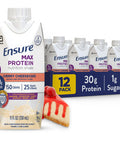 Ensure Max Protein Nutrition Shake With 30G Of Protein 1G Of Sugar High Protein Shake Cherry Cheesecake 11 Fl Oz (Pack Of 12)
