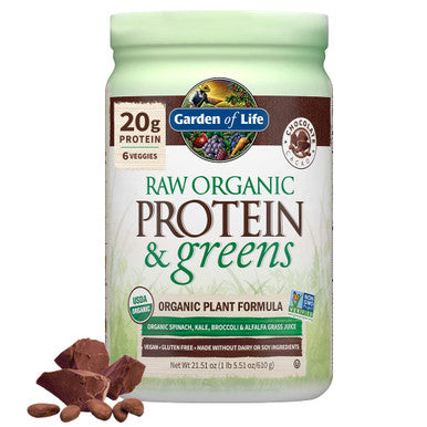 Garden of Life Raw Organic Protein & Greens Chocolate & Organic Vegan Vanilla Protein Powder 22G Complete Plant Based Raw Protein