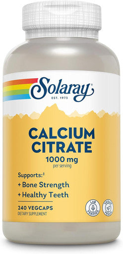 Solaray - Calcium Citrate, 1,000 mg, 240 Vegetarian Capsules