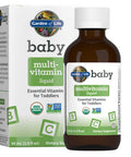 Garden of Life Baby Multivitamin Liquid Certified Multivitamin Drops with Essential Vitamins & Nutrients for Babies & Toddlers, Vegan, Gluten Free & Non-GMO, Organic, 1.9 Fl Oz