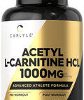 Carlyle Acetyl L-Carnitine Hcl Capsules| 1000Mg | 100 Count | Non-Gmo And Gluten Free Supplement