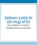 Natural Factors Vitamin D3 2000 IU 50 mcg Supports Strong Bones Muscles and Immune Function 120 Softgels