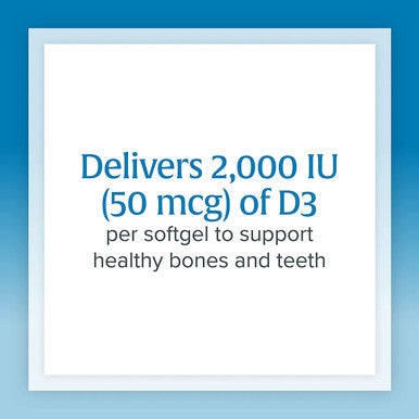 Natural Factors Vitamin D3 2000 IU 50 mcg Supports Strong Bones Muscles and Immune Function 120 Softgels