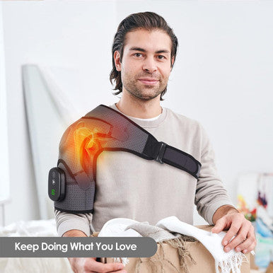 Heated Shoulder Wrap, Shoulder Heating Pads Massager For Men Women, Electric Cordless Vibration Massage Heated Shoulder Braces With 3 Heating Setting, Left Right Shoulder Massage
