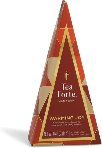 Tea Forte Warming Joy Holiday Petite Tea Tree Stocking Stuffer Tea Sampler Set Assorted Winter Organic Tea Bags Variety 4 Tea Infuser Bags