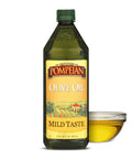 Pompeian Mild Taste Olive Oil - 68 fl oz (2 L) | Olive Oil for High Heat Cooking - Mild Flavor for Baking and Sauteing - High Smoke Point - Value Size