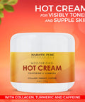 MAJESTIC PURE Hot Cream - for Cellulite, Soothing, Relaxing, Tightening & Slimming - with Collagen, Turmeric, Vitamin A, E, - Body Firming Cream, 4 oz