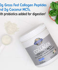 Garden of Life Grass Fed Collagen Coconut Mct Powder - Vanilla 24 Servings Collagen Powder For Energy Hair Skin Nails Joints Collagen Peptides Powder Coconut Mcts Collagen Protein Supplements