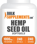 BulkSupplements.com Hemp Seed Oil Softgels - Omega 3 Supplement, Herbal Supplement, Hemp Seed Oil 1000mg - Gluten Free, 1 Softgel per Serving, 240 Count (Pack of 1)