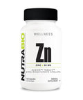 Nutrabio Zinc Chelate Mineral Supplement - For Proper Growth Development And Immune Health - 30Mg Of Zinc Per Vegetarian Capsules 120 Servings