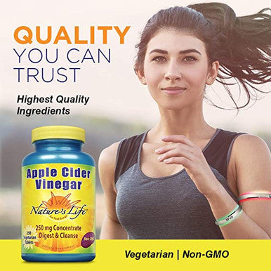 Nature's Life Apple Cider Vinegar 250 Mg 35 % Acetic Acid | 250 Tablets