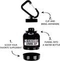 Element Monkey 3.7 oz Portable Protein and Supplement Powder Container Storage on The go for Gym and Travel Supplement and Protein Powder Funnel with Durable KeyChain BPA