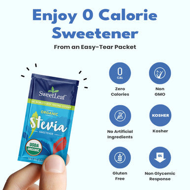 Sweetleaf Organic Stevia Packets - Zero Calorie Stevia Powder No Bitter Aftertaste Sugar Substitute for Keto Coffee Nothing Artificial Non-GMO Stevia Sweetener Packets 70 Count (Pack of 2)