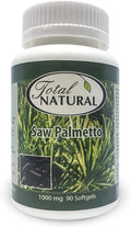 Saw Palmetto Supplement 1000mg 90s [1 bottle] by Total Natural, Prostate Health, Prostate Support Supplement Formula Reduces Frequent Urination and Prevent Hair Loss