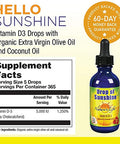 Nature's Life Drop of Sunshine Vitamin D-3 Drops in Organic Extra Virgin Olive Oil & Coconut Oil 5000IU | Supports Strong Bones & Immune System | 2 oz